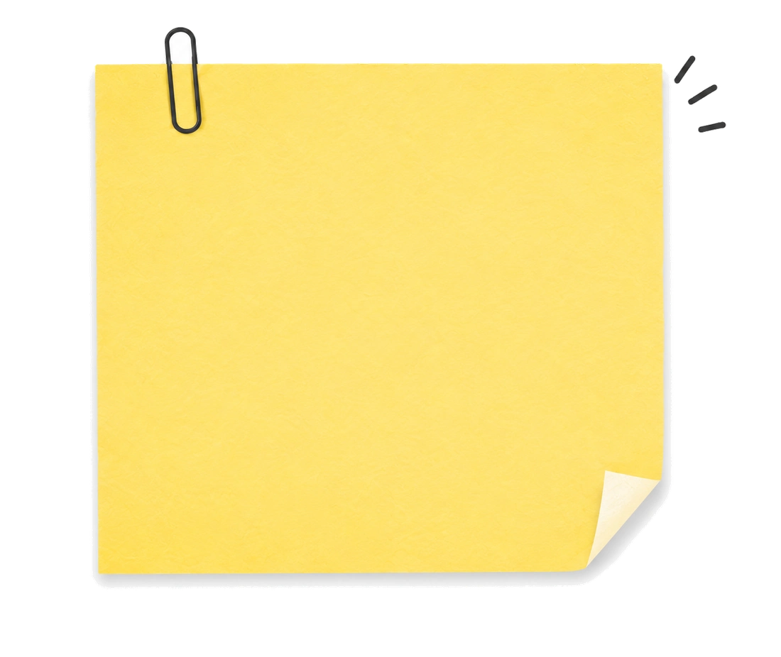 paper-clipped sticky note with launch offer