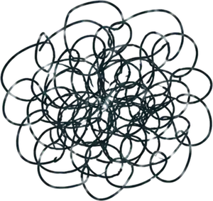 A tangled scribble of overlapping loops